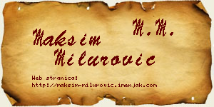 Maksim Milurović vizit kartica